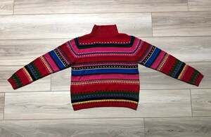 Vintage Pendleton Sweater Womens M Striped Cotton Knit Mock Neck Made in Japan